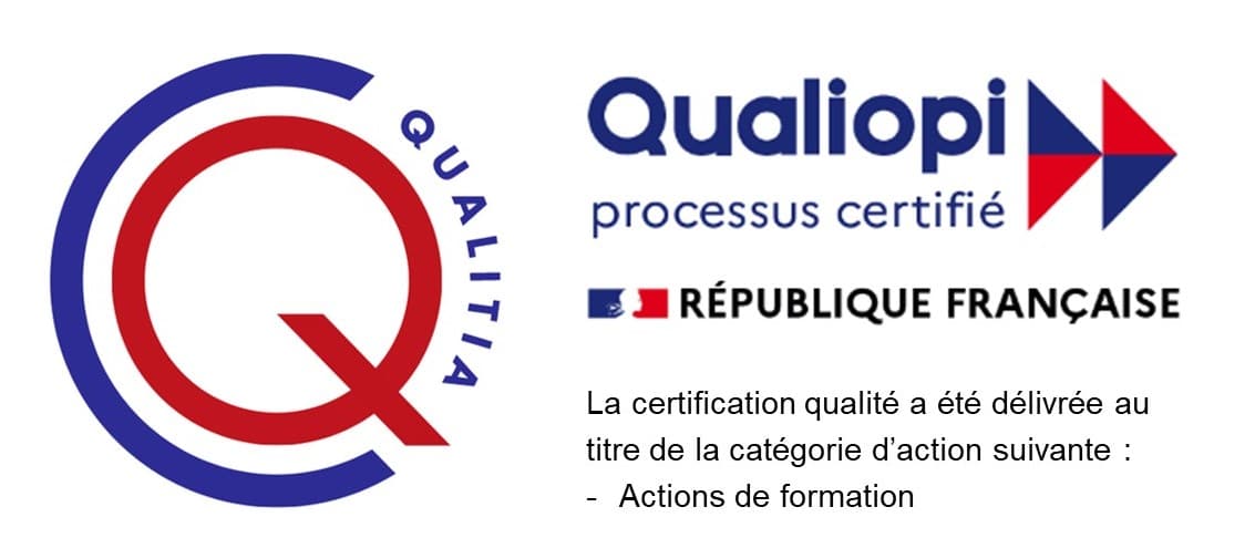 La certification Qualiopi nous a été délivrée au titre de la catégorie d'action suivante : Actions de formation