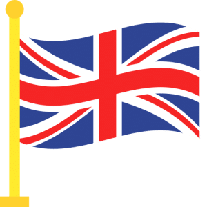 Le drapeau anglais flotte au vent